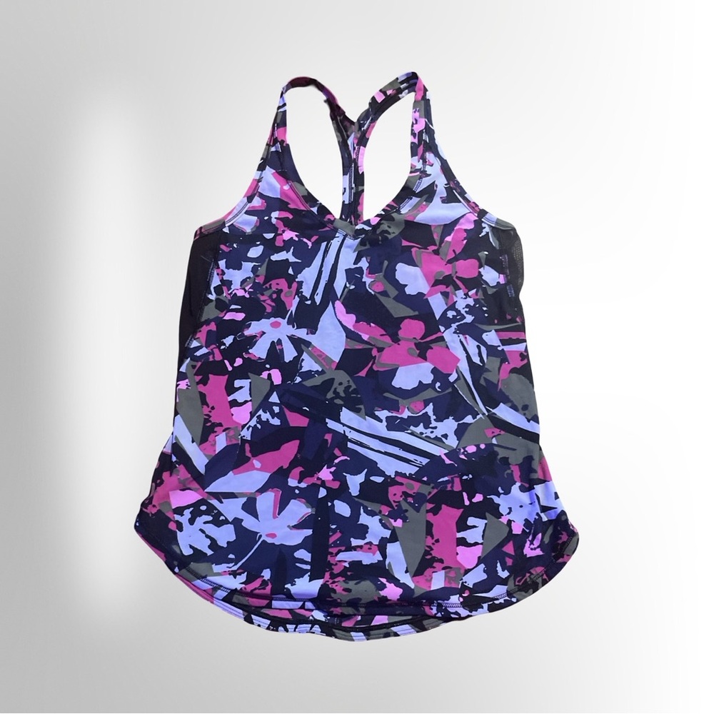 Lululemon Womens Fast Lane Singlet Tank Top Colorful Strappy Mesh Workout Sz S